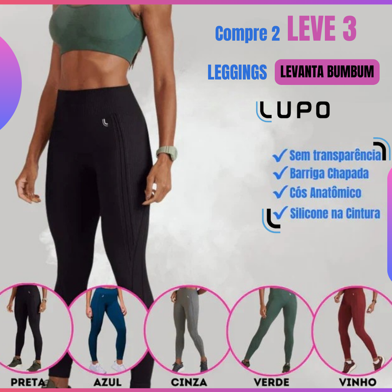 Compre 2 LEVE 3 - Calças Legging MAX LUPO - Kit de Meias